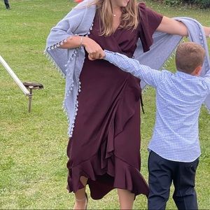 Maroon Chelsea 28 satin midi dress